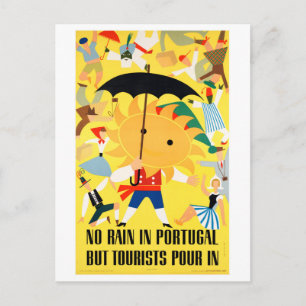 Portugal Vintage Travel Poster Restored Postcard