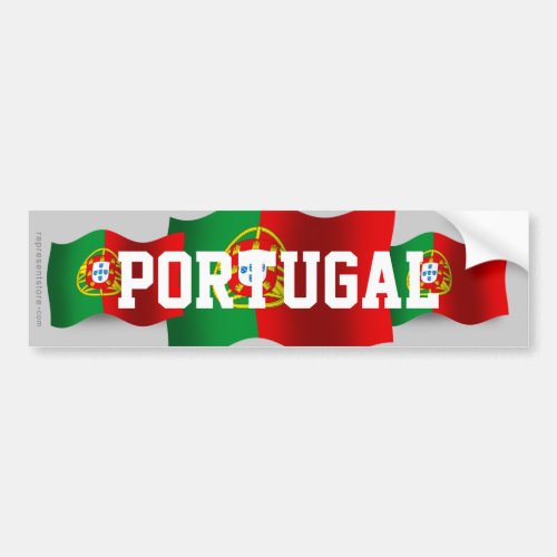 Portugal Waving Flag Bumper Sticker