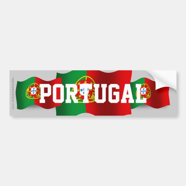 Portugal Waving Flag Bumper Sticker (Front)