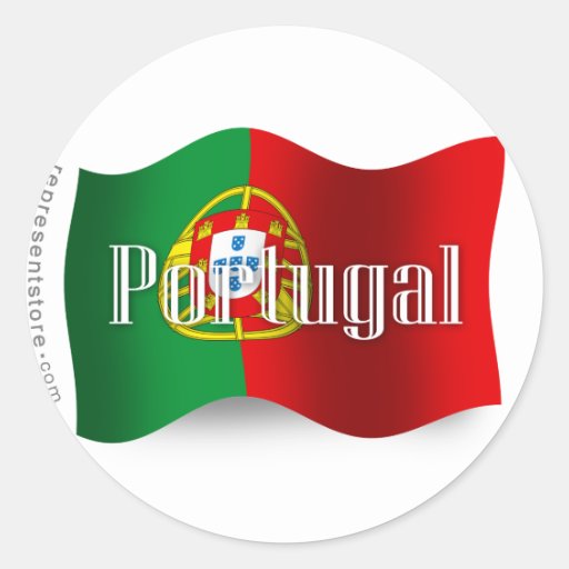 Portugal Waving Flag Classic Round Sticker | Zazzle