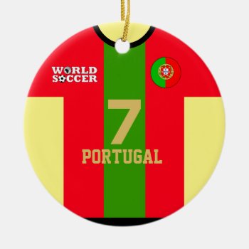 Portugal World Soccer Jersey Ornament by pixibition at Zazzle