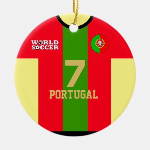 Portugal World Soccer Jersey Ornament
