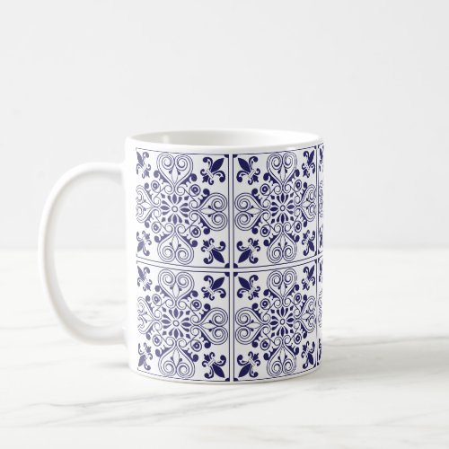 Portugese inspired azulos tile art coffee mug