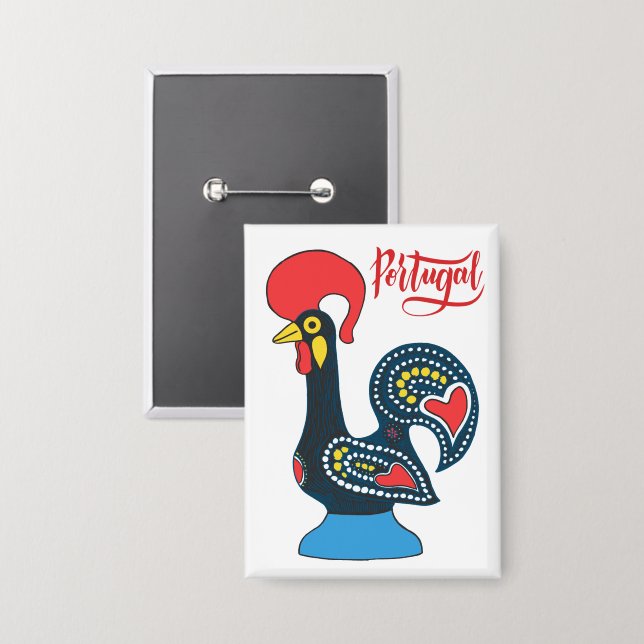 Portugese Rooster Button (Front/Back)