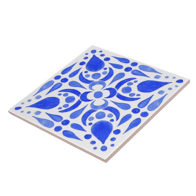 Portugese Themed Blue White Tile Pattern (Side)