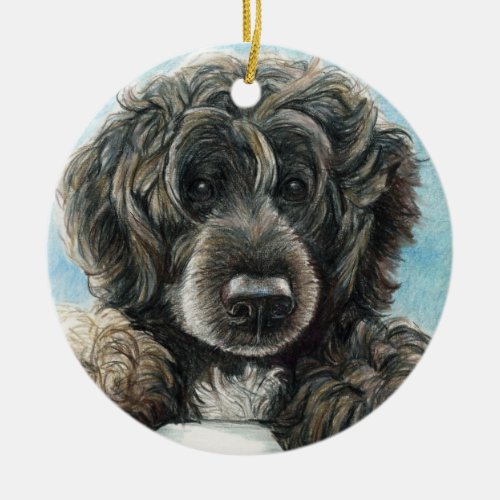 Portugese Water Dog Art Ornament