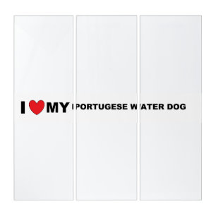 portugese water dog love triptych