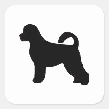 Portugese Water Dog Silhouette.png Square Sticker by BreakoutTees at Zazzle