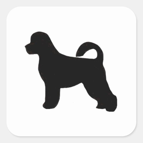 portugese water dog silhouettepng square sticker