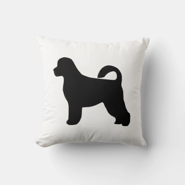 portugese water dog silhouette.png throw pillow (Front)