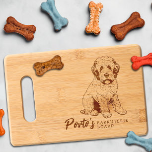 Portugese Water Dog's Barkuterie Treat Wood Engraved Cutting Board