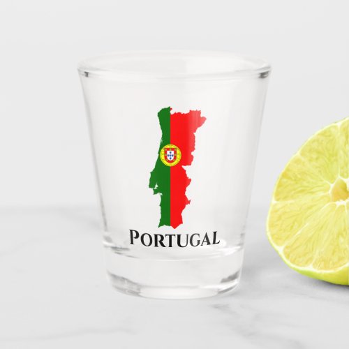 Portugual Portuguese Flag Map Shot Glass