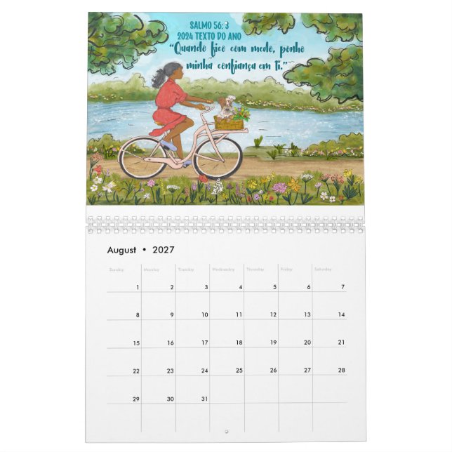 Portuguese 2024 Year Text Ps 56:3 Calendar (Aug 2027)