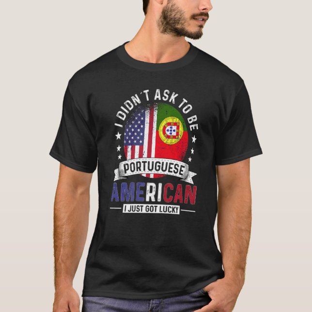 Portuguese American Countries Flags Pride Portugal T-Shirt (Front)