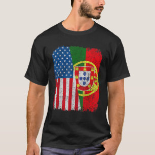 Portuguese American Flag Half USA Portugal Root Pr T-Shirt