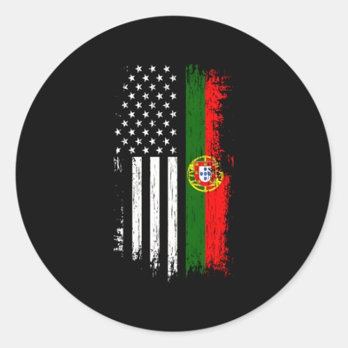 Portuguese American Flag Pride Portugal Usa Srt Classic Round Sticker