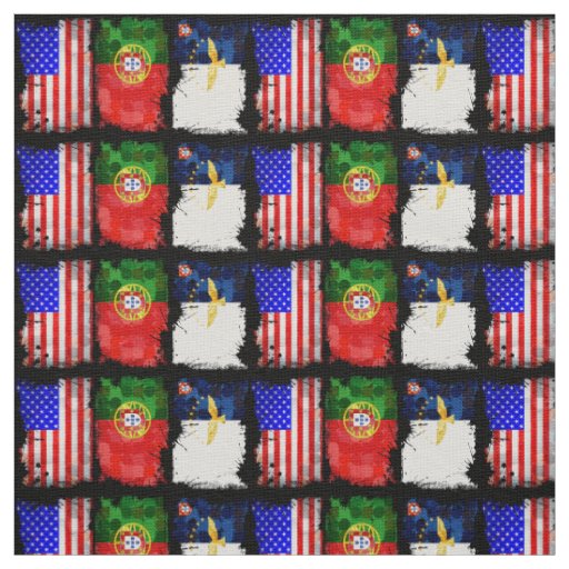 Portuguese American flags Fabric