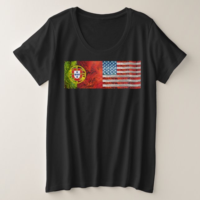 Portuguese American  Plus Size T-Shirt (Design Front)