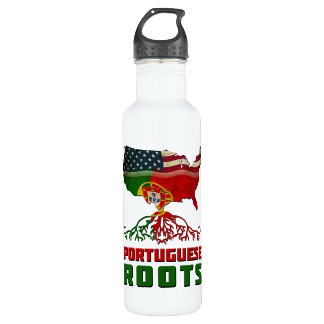 Portuguese American Roots Water Bottle (Front)