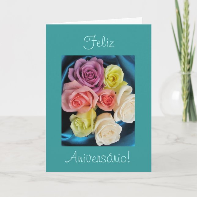Portuguese: Aniversario Parabens Birthday Card (Front)
