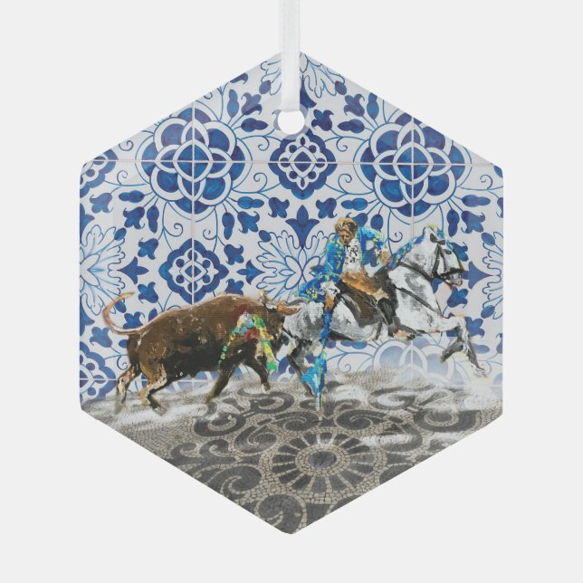 Portuguese Azores folk art Glass Ornament (Front)