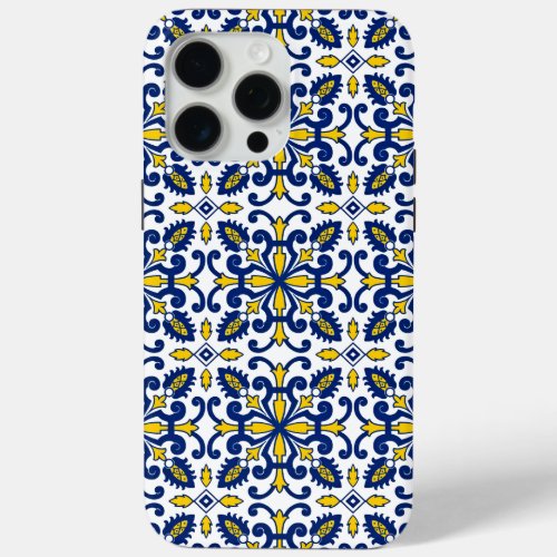 Portuguese Azulejo Classic Decorative Tile Pattern iPhone 15 Pro Max Case