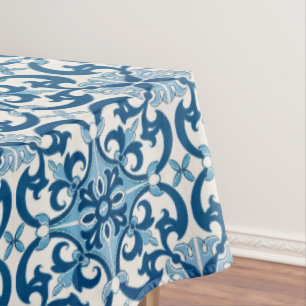 Portuguese Azulejo Fleur De Lis Tablecloth