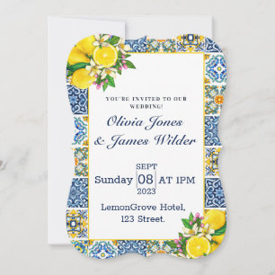 Portuguese Azulejo Lemon Tiles Wedding