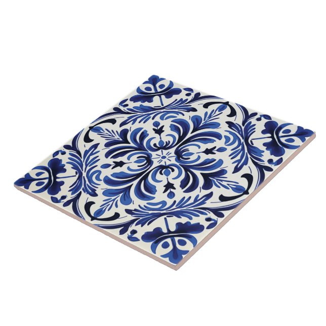 Portuguese Azulejo Pattern Ceramic Tile (Side)
