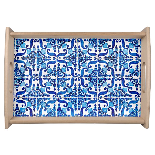 Portuguese Azulejo Serving Tray (Front)