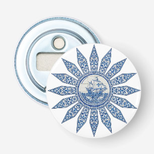 Portuguese Azulejo Ship Compass Rose Bottle Opener