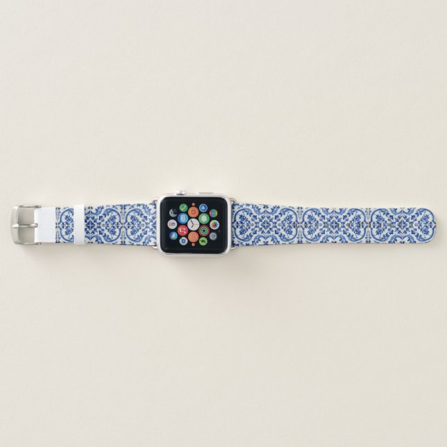 Portuguese Azulejo Tile Apple Watch Band  (Front)