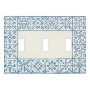 Portuguese Azulejo tile blue stationary design Light Switch Cover
