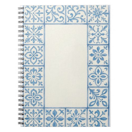 Portuguese Azulejo tile blue stationary design Notebook