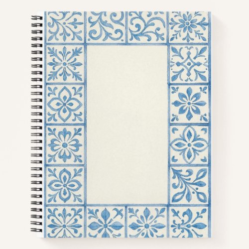 Portuguese Azulejo tile blue stationary design Notebook