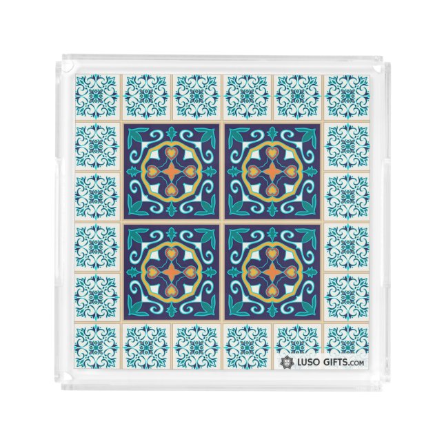 Portuguese Azulejo Tile Small Square Tray (Front)