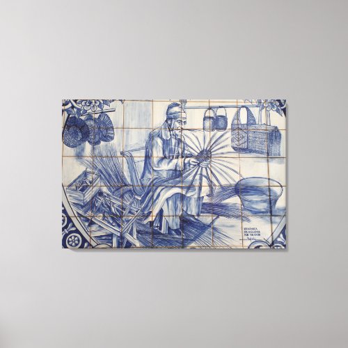 Portuguese azulejo tiles canvas print