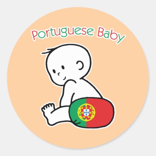Portuguese Baby Classic Round Sticker