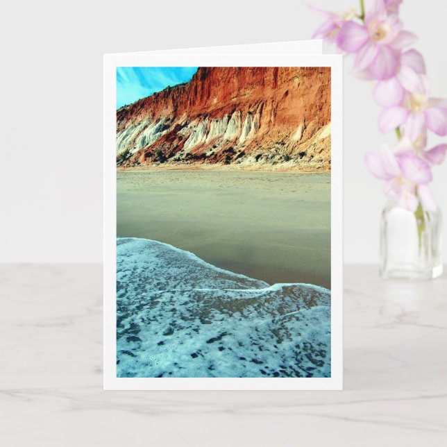 Portuguese Beach Landscape Card (Orchid)