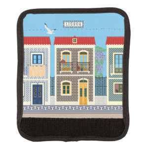 Portuguese beautiful houses with tiles or azulejos luggage handle wrap