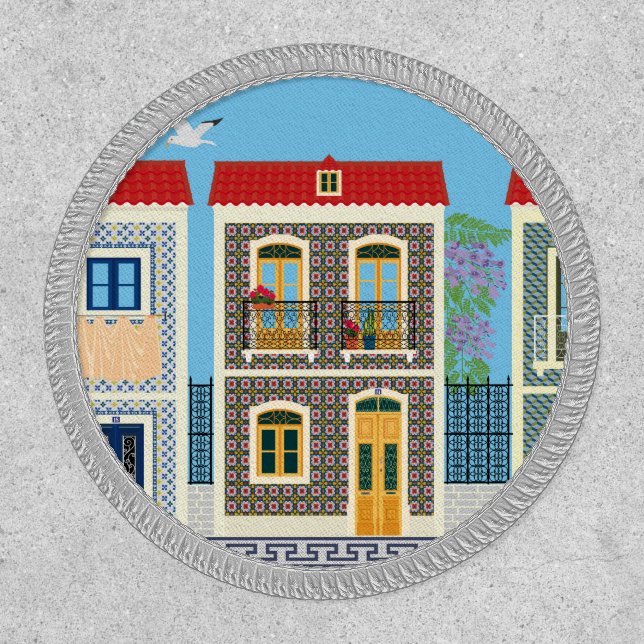 Portuguese beautiful houses with tiles or azulejos patch (Front)