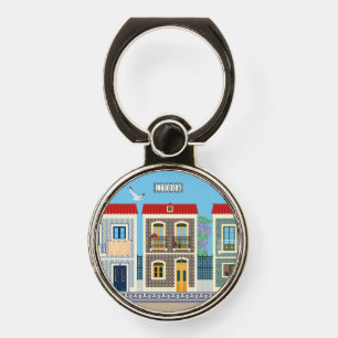 Portuguese beautiful houses with tiles or azulejos phone ring stand