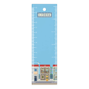 Portuguese beautiful houses with tiles or azulejos ruler