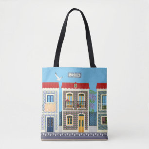 Portuguese beautiful houses with tiles or azulejos tote bag