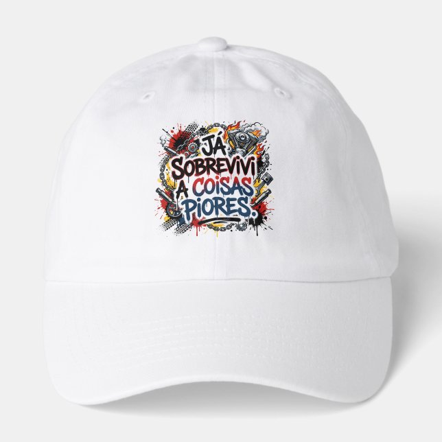 Portuguese biker quote – graffiti  hat (Front)