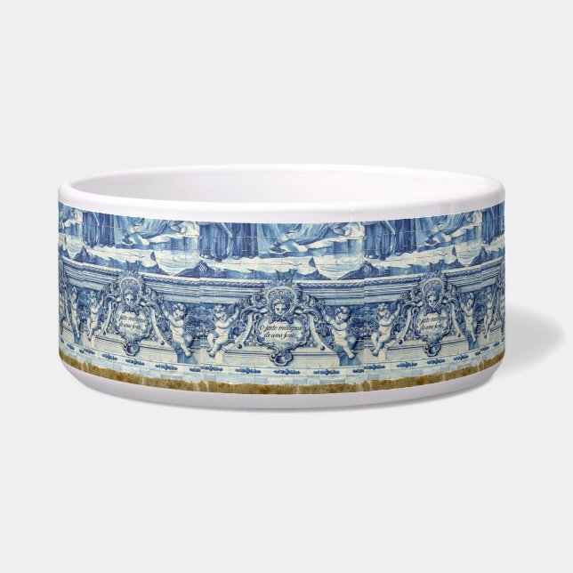 Portuguese blue and white wall tiles with angels bowl (Front)