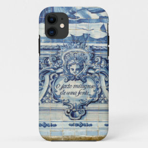 Portuguese blue and white wall tiles with angels iPhone 11 case