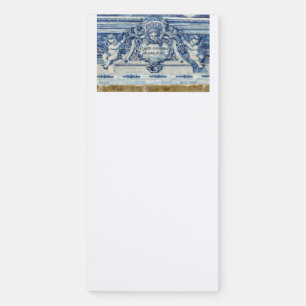 Portuguese blue and white wall tiles with angels magnetic notepad