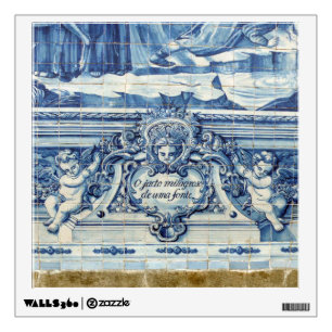 Portuguese blue and white wall tiles with angels sticker