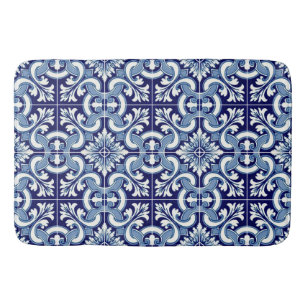 Portuguese blue tile bath mat